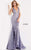 Jovani - 59762 Sexy Fitted Sequined Plunging Gown Special Occasion Dress 00 / Purple