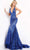 Jovani - 59762 Sexy Fitted Sheer Panel Sequin Evening Gown Special Occasion Dress 00 / Royal