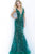Jovani 60283 Sequined Deep V-neck Trumpet Dress Evening Dresses 00 / Forest