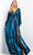Jovani 6221 - Bishop Sleeve V-Neck Evening Gown Evening Dresses 00 / Teal