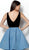 Jovani - 63226 Plunging V-Neck Velvet Overskirt Romper Special Occasion Dress