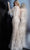 Jovani - 63342 Feathered Bishop Sleeve Asymmetrical Gown Special Occasion Dress