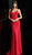 Jovani - 63564 Sleeveless Plunging V-neck Jersey Trumpet Dress Special Occasion Dress 00 / Red