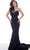 Jovani - 63892 Strapless Feather-Fringed Long Mermaid Gown Evening Dresses