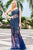 Jovani - 6395 Asymmetrical Illusion Silhouette Gown Prom Dresses 00 / Navy