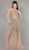 Jovani - 6395 Asymmetrical Illusion Silhouette Gown Special Occasion Dress 00 / Nude