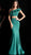 Jovani - 66271 Two Piece Ruffled Asymmetric Mermaid Dress With Train Special Occasion Dress 00 / Hunter