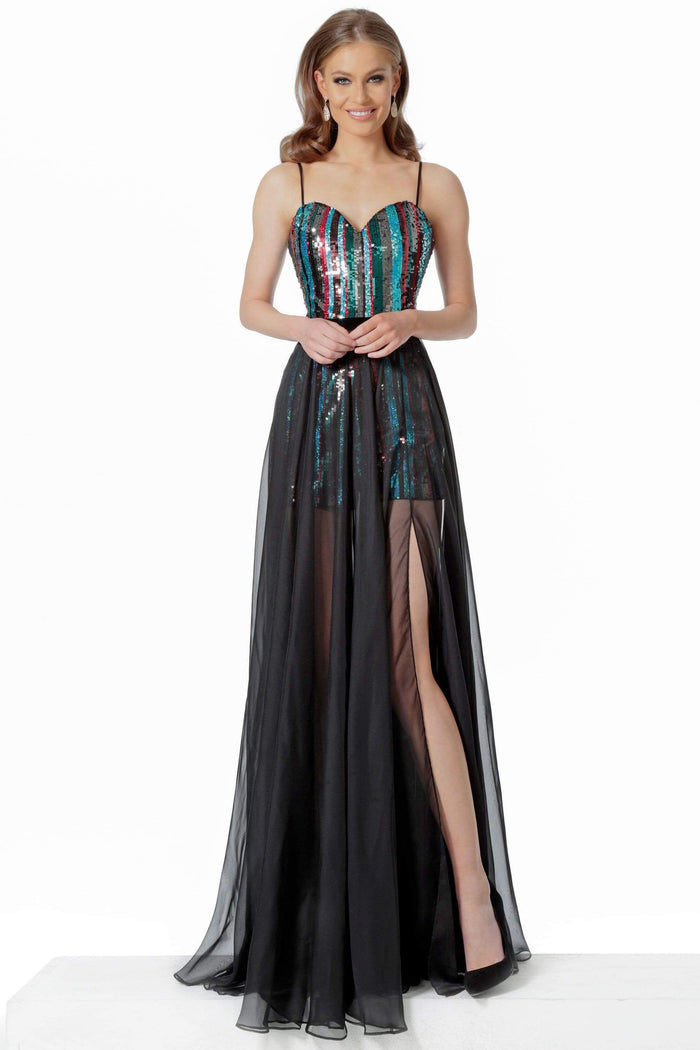 Jovani - 66297 Sequined Sweetheart A-Line Dress Prom Dresses 00 / Multi