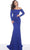 Jovani - 67440 Long Sleeve Off Shoulder Long Dress Evening Dresses 0 / Royal