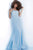 Jovani - 67650 Stretch Glitter Mermaid Dress With Sweep Train Evening Dresses 00 / Light-Blue