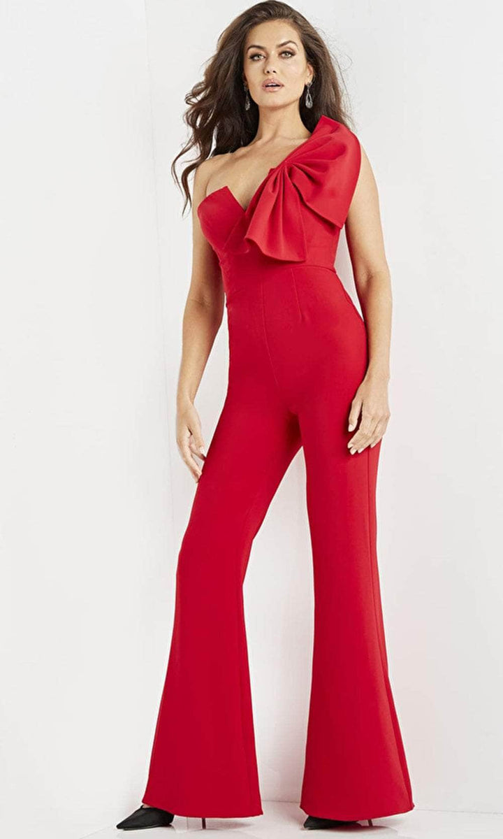 Jovani 09525 VNeck Single Strap Jumpsuit Couture Candy