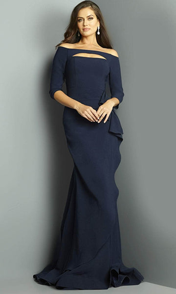 jovani navy blue mother of the bride dress One Shoulder Navy Mother Of The Bride dress Jovani 26281