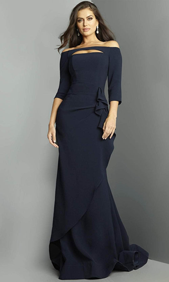 Jovani 09623 - Off-Shoulder Quarter Sleeve Mother of the Groom Dress