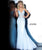 Jovani - Appliqued V Neck Trumpet Evening Gown 63704SC - 1 pc Light-Blue In Size 4 Available CCSALE