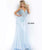 Jovani - Appliqued V Neck Trumpet Evening Gown 63704SC - 1 pc Light-Blue In Size 4 Available CCSALE 4 / Light-Blue