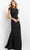 Jovani - Asymmetric Ruched Tulle Formal Dress 05675SC - 1 pc Black In Size 18 Available CCSALE 18 / Black
