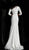 Jovani - Bateau Quarter Length Sleeves Trumpet Evening Gown 67662 - 1 pc Ivory In Size 22 Available CCSALE 22 / Ivory