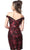 Jovani - Bead Embellished Plunging Off-Shoulder Dress 2666SC - 1 pc Black/RedIn Size 8 Available CCSALE