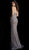 Jovani - Beaded Halter Trumpet Evening Dress 67241 - 1 pc Smoke In Size 14 Available CCSALE 14 / Smoke