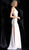 Jovani - Beaded Jewel Neck Sheath Dress With Slit JVN67039 CCSALE 14 / Off-White