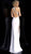 Jovani - Beaded Jewel Neck Sheath Dress With Slit JVN67039 CCSALE 14 / Off-White