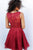 Jovani Beaded Lace V-Neck Fitted Cocktail Dress JVN62710 - 1 pc Burgundy In Size 0 Available CCSALE 0 / Burgundy