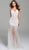 Jovani - Beaded Plunging V-neck Tulle Trumpet Dress 60695SC - 1 pc Off-White In Size 8 Available CCSALE 8 / Off-White