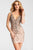 Jovani Beaded Sleeveless V Neck Cocktail Dress JVN55223 - 1 pc Charcoal/Nude In Size 12 Available CCSALE