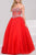 Jovani - Bedazzled Strapless Sweetheart Corset Style A Line Gown 1332 Special Occasion Dress 00 / Red