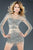 Jovani - Bejeweled Long Sleeve Illusion Scoop Neck Sheath Dress 7757 Cocktail Dresses 0 / Nude