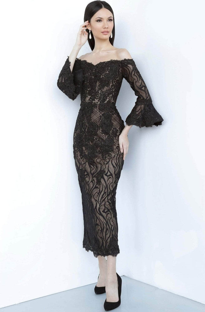 Jovani - Bell Sleeve Lace Evening Dress JVN2241SC - 1 pc Black In Size 6 Available CCSALE 6 / Black