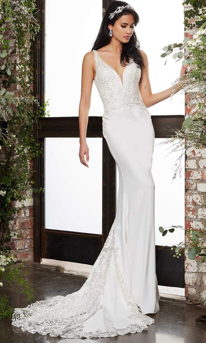 Jovani Bridal - JB06928 Lace Ornate Mermaid Bridal Gown Bridal Dresses 00 / Ivory