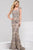 Jovani Cap Sleeve Beaded Floral Lace Long Gown  - 1 pc Grey In Size 8 Available CCSALE 8 / Gray