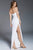 Jovani Draped Halter High Slit Sheath Gown 61001SC - 1 pc White in Size 6 Available CCSALE 6 / White