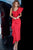 Jovani - Draped Ruffle Accented Sheath Dress 02616SC - 1 pc Red In Size 8 Available CCSALE 8 / Red