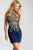 Jovani Embellished Fitted Halter Sheath Dress JVN53193 1 pc Navy in size 10 Available CCSALE 10 / Navy