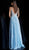 Jovani - Embroidered Deep V-neck A-line Dress 58632SC - 1 pc Light-Blue In Size 6 Available CCSALE 6 / Light-Blue