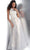 Jovani - Embroidered Tulle Gown JVN64157SC - 1 pc Silver/Nude In Size 4 Available CCSALE 4 / Silver/Nude
