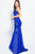 Jovani - Fitted Beaded Lace Halter Evening Dress JVN55869SC CCSALE