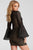 Jovani - Fitted High Neck Bell Sleeves Cocktail Dress 51994 - 1 pc Black/Nude In Size 6 Available CCSALE