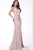 Jovani - Fitted V-Neck Satin Evening Dress 66682SC - 1 pc Blush In Size 4 Available CCSALE 4 / Blush