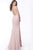 Jovani - Fitted V-Neck Satin Evening Dress 66682SC - 1 pc Blush In Size 4 Available CCSALE 4 / Blush