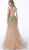 Jovani - Floral Embroidered Crisscross-Strapped Gown 60800 - 1 pc Gold Multi In Size 2 Available CCSALE 2 / Gold Multi