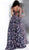 Jovani - Floral Print V-Neck Lace Up Back Dress 67414SC  - 1 pc Multi In Size 10 Available CCSALE 10 / Multi