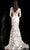 Jovani - Floral Sequined Sheer Evening Dress 60285SC - 2 pcs Blush in Sizes 2 and 10 Available CCSALE