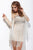 Jovani Fringed Illusion Bateau Sheath Dress 26510 1 pc Nude in size 0 Available CCSALE 0 / Nude