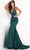 Jovani - JVN00698 V-Neck Stretch Glitter Mermaid Gown In Green