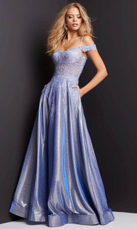 JVN by Jovani JVN06503 - Off Shoulder Appliqued Prom Gown