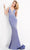 Jovani - JVN06505 Floral Embroidered Illusion Bodice Gown Prom Dresses 00 / Periwinkle
