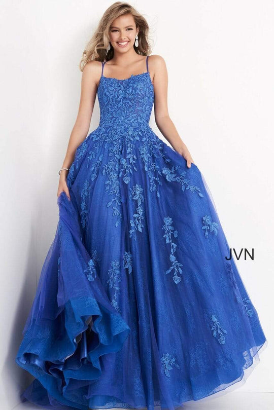 Jovani 06644 - Long Embroidered Lace A-Line Gown